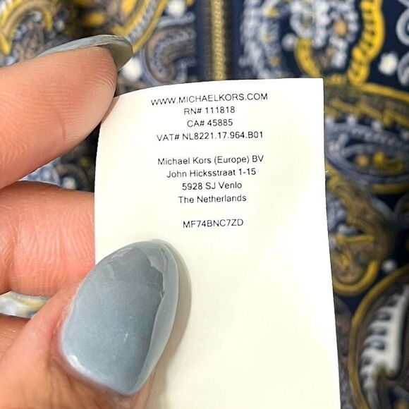 MICHAEL Michael Kors Floral Paisley Print Full Zip Up Short Sleeve Top Small NWT - Picture 8 of 8